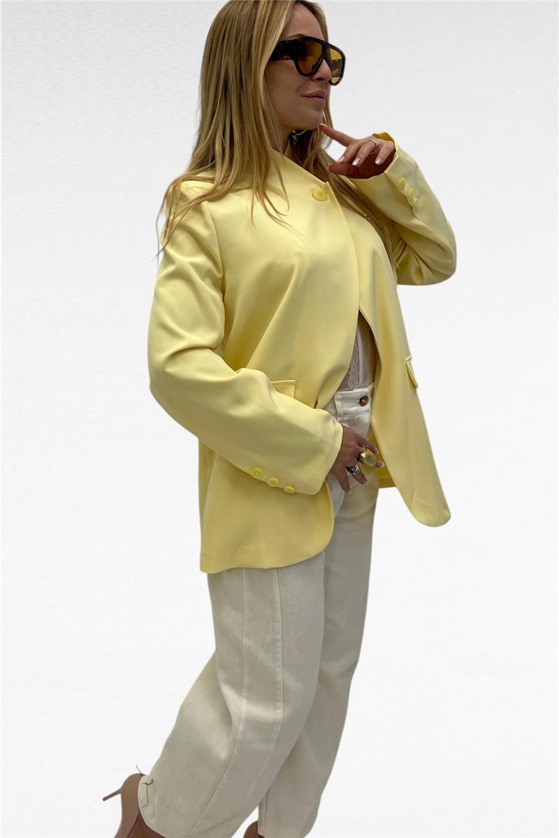 blazer con collo coreano icona